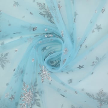 Soft tule frozen chrystals, lichtturquoise