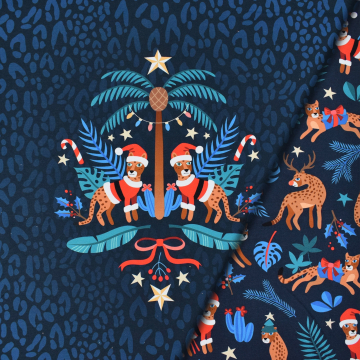 Sweatshirt Panel Albstoffe Hamburger Liebe Wild XMas Leo, dark blue