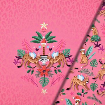 Sweatshirt Panel Albstoffe Hamburger Liebe Wild XMas Leo, bright pink