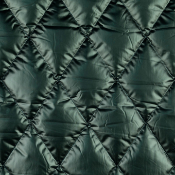 Doorgestikte stof metallic, donkergroen