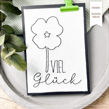 Fichier modèle broderie Trèfle à quatre feuilles Beemybear