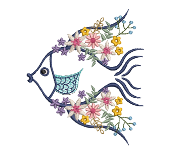 Fichier modèle broderie broderie Poisson Boho Fadenstark