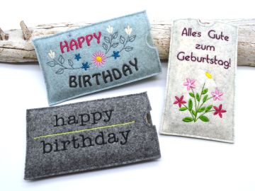 Fichier modèle broderie Enveloppe chocolat bon anniversaire Fadenstark