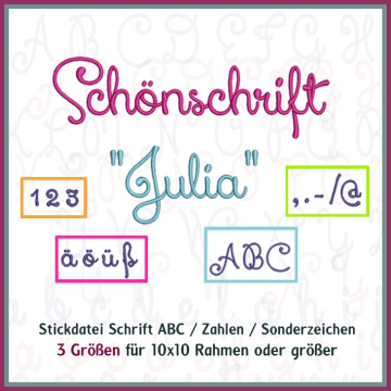Fichier modèle broderie Lettres abécédaire Julia Rock Queen