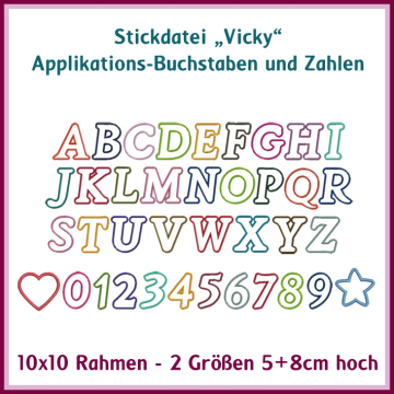 Fichier modèle broderie Lettres abécédaire Vicky Rock Queen