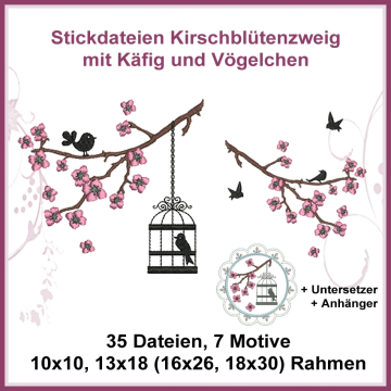 Stickdatei Rock Queen ASIA Kirschblüte