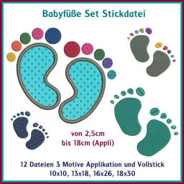 Stickdatei Rock Queen Babyfüße