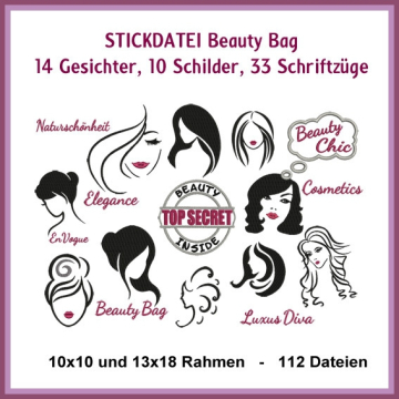 Stickdatei Rock Queen Beauty Bag