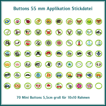 Stickdatei Rock Queen Buttons Minis