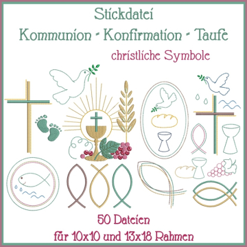Stickdatei Rock Queen Christliche Symbole