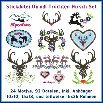 Fichier modèle broderie Costumes traditionnels cerf Rock Queen