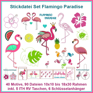 Stickdatei Rock Queen Flamingo Paradise