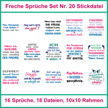 Stickdatei Rock Queen Freche Sprüche 20