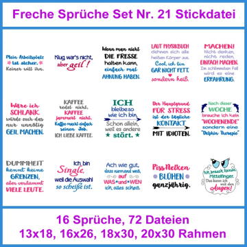Stickdatei Rock Queen Freche Sprüche 21