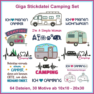 Stickdatei Rock Queen Giga Camping Set, german