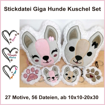 Stickdatei Rock Queen Giga Hunde Set, german
