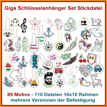 Stickdatei Rock Queen Giga Schlüsselanhänger Set 1