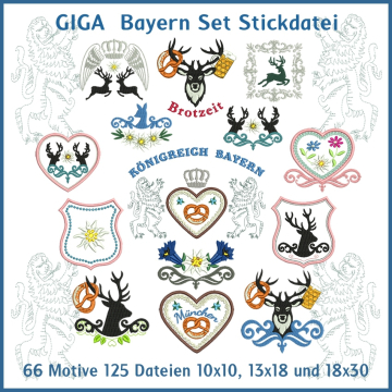 Stickdatei Rock Queen Giga-Set Bayern Oktoberfest
