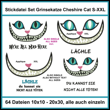 Stickdatei Rock Queen Grinsekatze