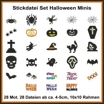 Stickdatei Rock Queen Halloween Minis
