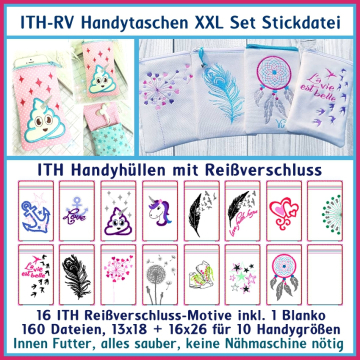 Stickdatei Rock Queen Handytaschen-Set