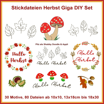 Stickdatei Rock Queen Herbst Giga Set