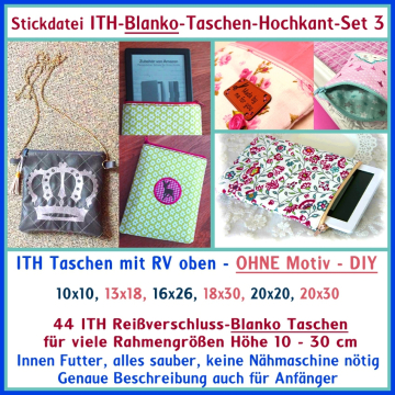 Stickdatei Rock Queen Hochkant Taschen Set 3