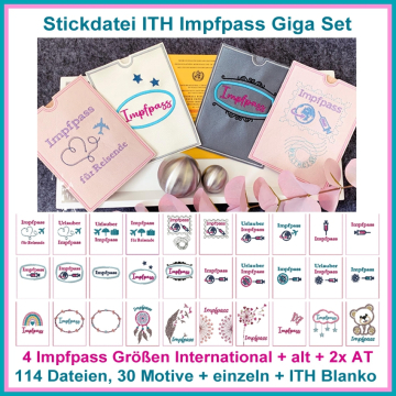 Stickdatei Rock Queen Impfpass Giga Set XXL