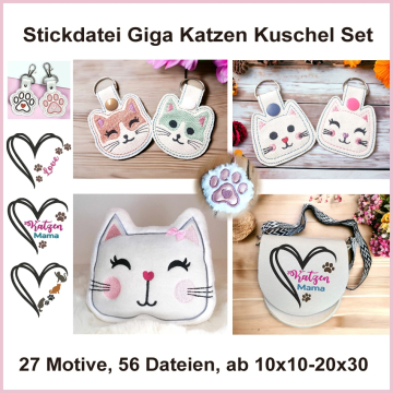 Stickdatei Rock Queen Katzen Kuschel Set