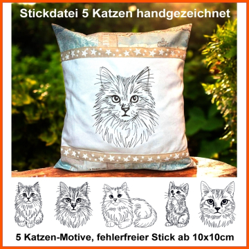 Stickdatei Rock Queen Cats
