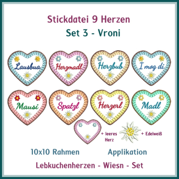 Borduurbestand Rock Queen Lebkuchenherz Vroni