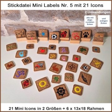 Stickdatei Rock Queen Leder Icons Set 5