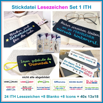 Stickdatei Rock Queen Lesezeichen Set 1