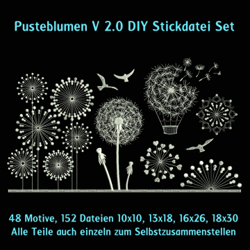 Stickdatei Rock Queen Pusteblumen Version 2.0