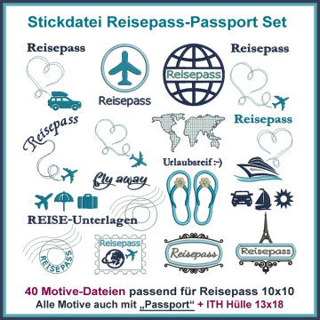 Stickdatei Rock Queen Reisepass