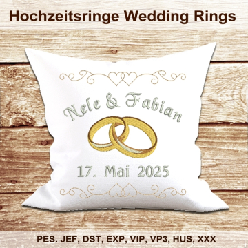 Stickdatei Rock Queen Ringe Hochzeit