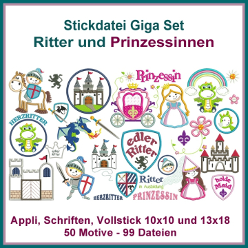 Stickdatei Rock Queen Ritter - Prinzessinnen