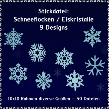 Stickdatei Rock Queen Schneeflocken 1