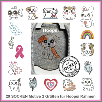Stickdatei Rock Queen Socken-Motive, german
