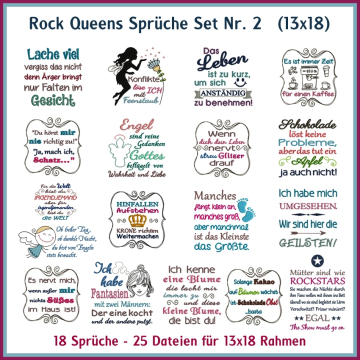 Stickdatei Rock Queen Sprüche 02