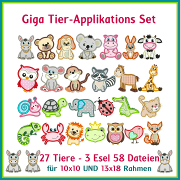 Stickdatei Rock Queen Tier-Applikations Set