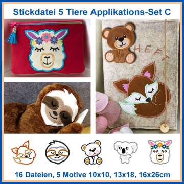 Stickdatei Rock Queen Tier Applis Set C
