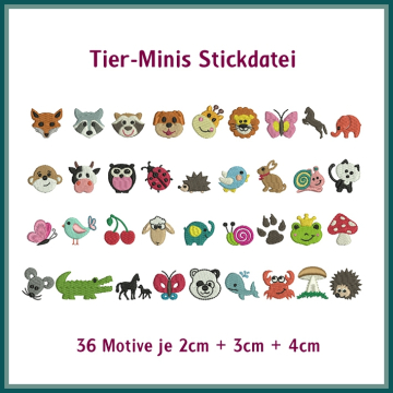 Stickdatei Rock Queen Tier-Minis