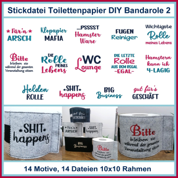 Stickdatei Rock Queen Toilettenpapier 02, german