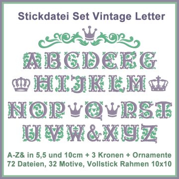 Stickdatei Rock Queen Vintage Letter