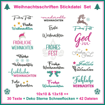 Borduurbestand Rock Queen Weihnachtsschriften, Duits