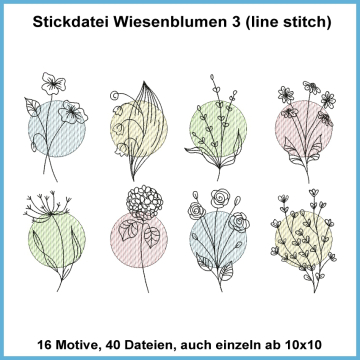 Stickdatei Rock Queen Wiesenblumen 3, german