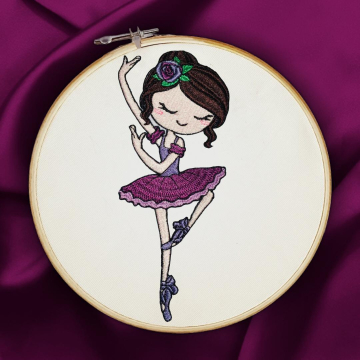 Stickdatei Stickzebra Ballerina Doodle Mädchen, duits