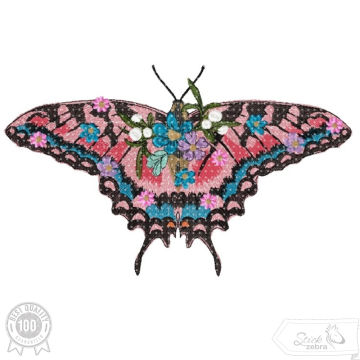 Borduurbestand Stickzebra Blütenschmetterling, Duits