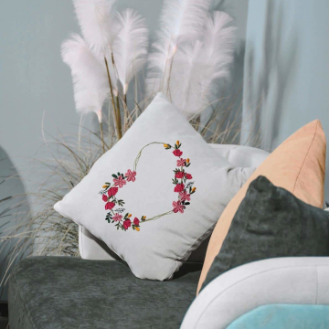 Borduurbestand Stickzebra bloemenhart, Duits